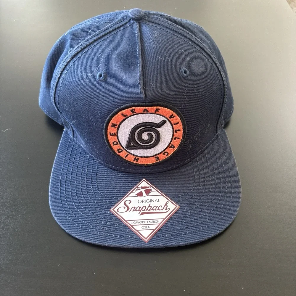 Naruto Konoha‎ Hidden Leaf Village Swirl Logo SnapBack Hat Cap OSFM Blue Orange